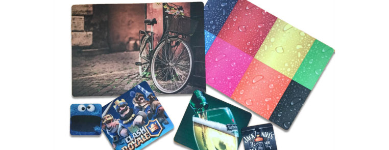 Varios modelos de Individuales, portavasos y mousepads impresos