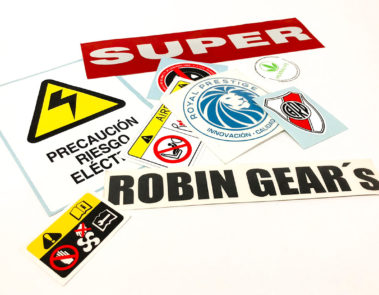 Stickers varias marcas: Super, Robin Gear, Royal Prestige, Herbalife