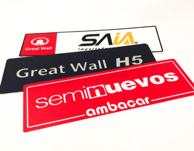 3 placas ambacar para carros nuevos